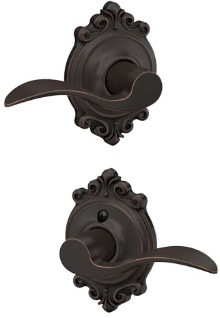 Schlage Accent Hall/Closet Passage Door Handle, Reversible, Aged Bronze