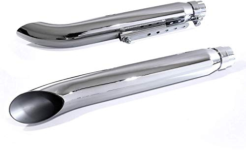 Auspuff Endtopf Schalldämpfer Chrom Turn Out für Harley Suzuki Yamaha Honda HD