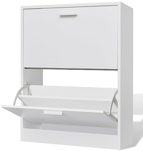 vidaXL Schuhschrank 2 Schuhkipper Schuhregal Schrank Schuhaufbewahrung Kommode