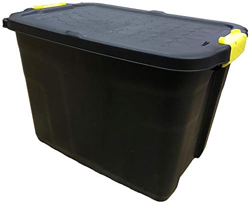 Strata Heavy Duty Black Storage Crate & Lid (42 Litre)