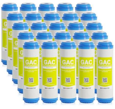 MaxWaterFlow.com 25 PCS GAC Granulat aktiviert Coconut Shell Carbon Umkehrosmose Wasser Filter