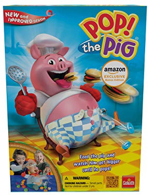 Goliath Games Pop The Pig mit 24 Puzzlespiel-Kinderspielen, für Kinder ab 4 Jahren, für 2–6 Spieler