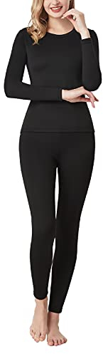 LAPASA Conjunto Ropa Termica Mujer Set Interior Camiseta Manga Larga Malla Termico Deportiva Invierno Frio Extremo Deporte Esqui Montaña Thermoflux 300 L44 XXL Negro