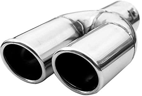 Doppelauspuff-Auspuff-Endschalldämpfer für Auto, universelles Endrohr aus Edelstahl, Chrom