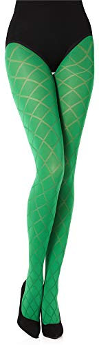 Merry Style Collant Fantaisie Opaque à Motif Lingerie Sexy Sous-vêtements Femme MS 328 60 DEN(Erba, M (36-40))