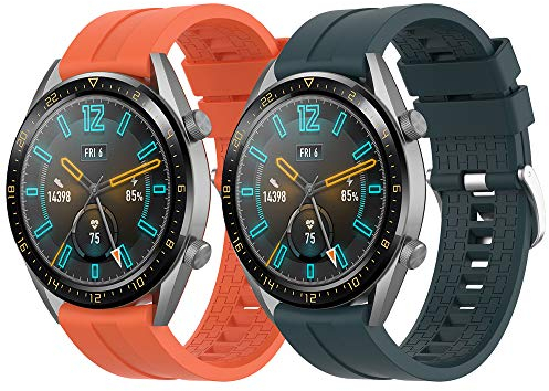 Supore Bracelet Compatible avec Huawei Watch GT2 46mm/Watch GT 46mm/Watch GT Active/Watch 2 Pro/Honor Watch Magic/Galaxy Watch 46mm/Gear S3/Gear 2, Bracelet en Silicone de 22mm