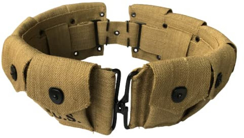 U.S Army M1923 Gewehrpatrone WWII Springfield M1 Garand 10 Pocket Canvas Munition Bandolier Gürtel