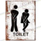 Letreros de metal con texto en inglés Toilet Funny Art Logo. Placa metálica para colgar en la pared, cocina, cobertizo, garaje, pequeño (15 cm x 10 cm)