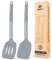 Lot de 2 robustes spatules de cuisine en silicone, anti-adhésives, résistantes à la chaleur, sans BPA, idéales pour les poissons, les œufs, les crêpes (gris)