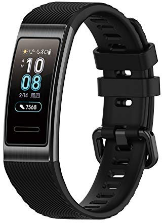 Yikamosi Compatible With Huawei Honor Band 4/Band 5,Soft Silicone Stainless Steel Clasp Tracker-Quick Replacement Bracelet Strap For Huawei Honor Band 4(CRS-B19)/Band 5(CRS-B19S)(Black)