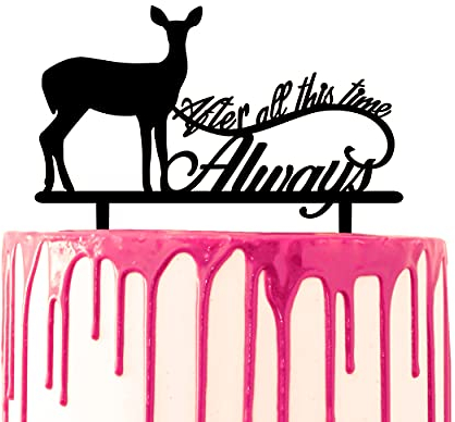 CARISPIBET Kuchendekoration mit Reh und Aufschrift After all this time always