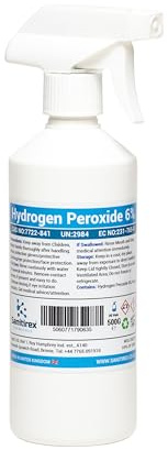 Hydrogen Peroxide 6% 20 Vols. 50ml 500ml 1L 5L Litre for Cleaning Disinfecting Bleaching (500ml spray)