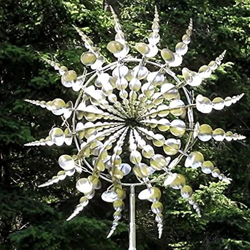 CHENGRR WindmüHle - Gartendekoration auf der Hofterrasse Windrad - Einzigartige und magische Metall-Windmühle