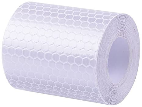 Anawakia Nastro catarifrangente autoadesivo di sicurezza, nastro catarifrangente, nastro segnaletico, 5 × 300 cm (bianco)