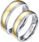 Beydodo Verlobungsringe Titan, Partnerringe Paar Ringe Set, Silber Gold Ringe 6MM Damen Gr.60 (19.1) + Herren Gr.62 (19.7)
