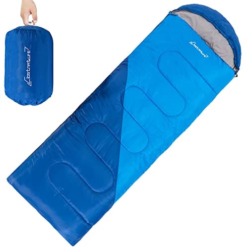 Clostnature Schlafsack Outdoor mit Erwachsene, Leichter Schlafsäcke für Camping, 3-4 Jahreszeiten Deckenschlafsäcke mit Kleines Packmaß für Damen, Herren, Wandern, Bergsteigen(Rechter Reißverschluss)