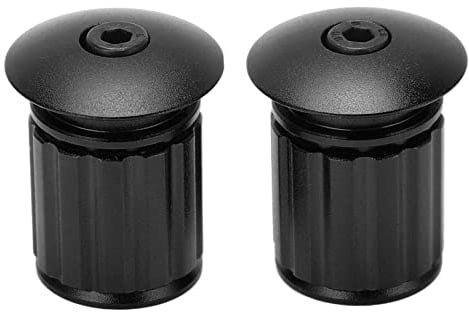 1 Paar Fahrrad Lenkerstopfen Schwarz Aluminiumlegierung Verstellbare Lenkerendkappen Lenkerendstopfen für 18-20 mm Rennrad BMX MTB Fahrradlenker