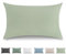 TOCOMOA Kissenbezug 40x80 cm 2er Set - 100% Gewaschene Baumwolle Kissenbezüge Oeko-TEX Zertifiziert, Leinenoptik und Atmungsaktiv Kissenhülle, Hellgrün Kopfkissenbezug mit Reißverschluss