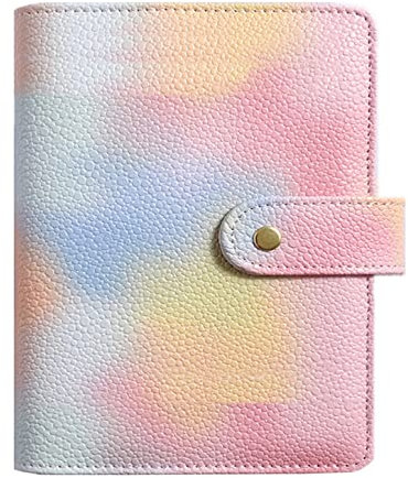 NectaRoy A7 Budget Binder, Geld sparen Geldbörse Binder Fall, Silber 6 Ring Binder, Cash Stuffing Binder Notizbuch Personal Planer, Geld Organisator Binder für Arbeit und Reisen, 117x145mm