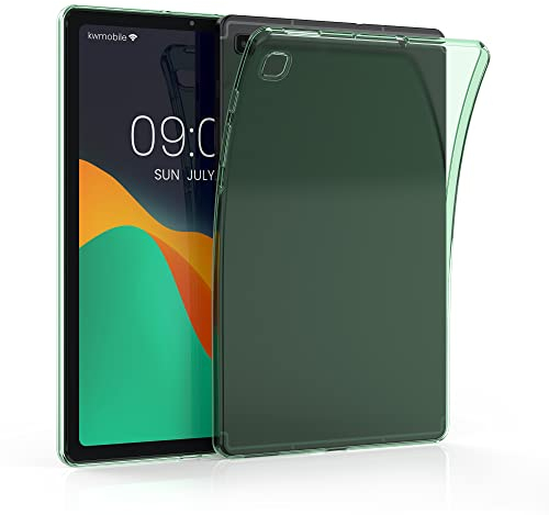 kwmobile Custodia Protettiva Tablet Compatibile con Samsung Galaxy Tab S6 Lite Cover - Cover Trasparente Morbida Silicone Tablet Menta/Trasparente