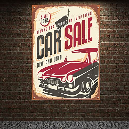 Vintage Auto Verkauf Service Poster Wandteppich Auto Repair Shop Banner Wandmalerei Garage Auto Verkauf Center Tankstelle Dekor Flagge