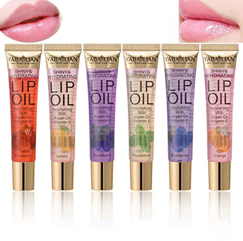 6 Farben Lip Plumping Lipstick Set, Moisturizer Praller Lipgloss, Fruchtgeschmack Lippenstift, Feuchtigkeit Lipgloss Shimmer Luster Lip Glaze, Verblasst Lippenfältchen, Lippenverstärker für vollere