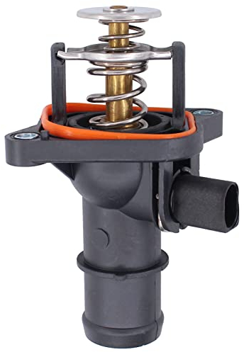 Doo Engy Thermostat Gehäuse Thermostatgehäuse Kühlmittel Rohrstutzen Kühlmittelthermostat Kühlwasserthermostat Kühlung mit Heizelement Dichtung für A3 8L Golf 4 Bora Leon 1M Toledo 1M Octavia 1U 1.6