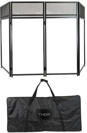 DJ Mobile Foldable Stand Screen Facade Booth System with Mixer Shelf & Bag, Lycra Disco