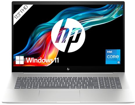HP ENVY Laptop, 17,3 FHD Display, Intel Core i5-13500H, 16 GB DDR4 RAM, 512 GB SSD, Intel Iris Xe, Windows 11, QWERTZ, Silber