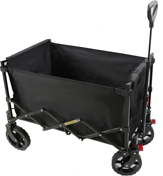 HC Outdoor Faltbarer Bollerwagen Anthrazit 80 KG klappbar Hartgummireifen