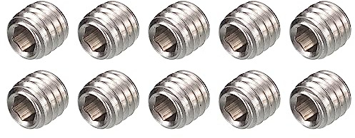 QUARKZMAN x 50Stk M6x6mm Sechskant Steckdose Gewindestifte Silberton | Edelstahl, Kegel Spitze, für Door Griffe Light Fixture, Gewindestifte