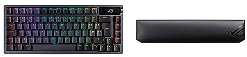 ASUS ROG Azoth 75% Wireless DIY Custom Gaming Keyboard, OLED display, Gasket-Mount & ROG Gaming Wrist Rest with Soft-Foam Cushioning for Ergonomic Comfort