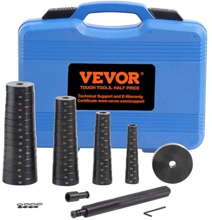 VEVOR Extractor de Cojinetes de Rueda 52 Piezas Kit de Montaje y Desmontaje Silentbloc y Cojinetes 49 Discos de Acero 18-65 mm con Caja Juego de Accesorios para Cojinete Prensa Sello Taller Garaje