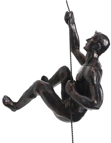 Teksome Wandkunst, Klettermann, Dekoration, Statue, Figur, moderne Einfachheit, Kunstharz-Skulptur für Zuhause und Klettern, einzigartige Geschenke