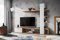 ASM Composition Murale eco pour TV en Bois - Blanc/Beige - H 152 X P 35 X L 190 Cm