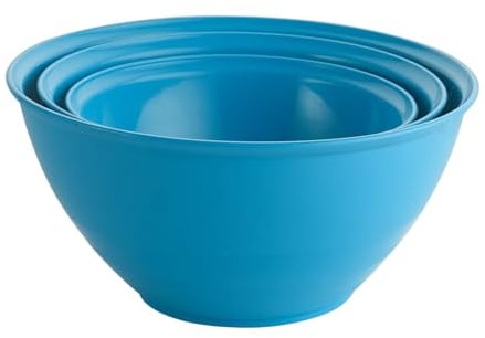 URBN-CHEF Durable Plastic Colourful Kitchen Mixing Salad Bowls Microwave & Dishwasher Safe (Blue, 3.4L)