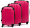 FERGÉ Kofferset 3 teilig Hartschale QUÉBEC Reisekoffer Trolley-Set (Handgepäck, L, XL) 3er Set Hartschalenkoffer Roll-Koffer 4 Rollen 100% ABS pink