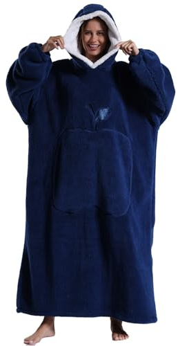 Pterygoid Extra Long Oversized Blanket Hoodie,Hooded Wearable Blanket Sleeves and Pocket | Snuggle Fleece Sweatshirt for Adults, Gift for Women Men