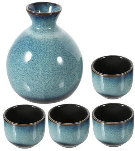PRETYZOOM Juego De Olla Y Tazas De Sake Retro Olla Y Tazas De Sake De Estilo Japonés Recipientes De Almacenamiento Simples Delicados para Bares Y Hogares Color Aleatorio