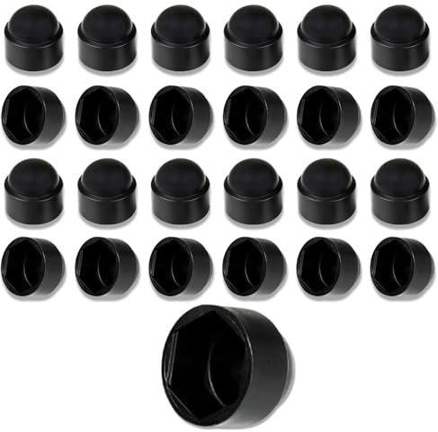 25 Stück Sechskant Schutzkappen M10, Schraubenabdeckung, Abdeckkappen, Mutternschutzkappen, Kappe Mutter, Schrauben Abdeckkappen aus Kunststoff, Schwarz