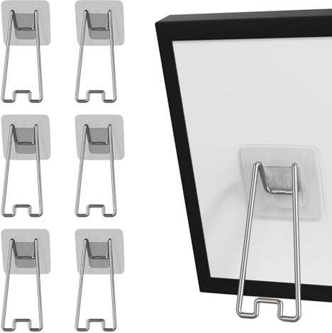 JINGHANGER 6 Stück Bilderrahmen Staffelei Zurück Stand Bilderrahmen Ständer Stehend Metall Fotorahmen Halter Tabletop Bilderrahmen Aufsteller 13cm