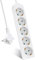 EXTRASTAR 5-Fach Steckdosenleiste, Flachstecker Mehrfachsteckdose mit 3m Kabel, Flacher Stecker mit Kindersicherung, 16A/3680W, Weiβ