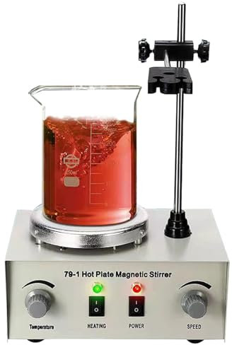 FAcoLL Placa calefactora con agitador magnético de 1000 ml, Laboratorio con agitador eléctrico de 100-2400 RPM máx. 100 ℃, agitador con Placa calefactora magnética para investigación científica
