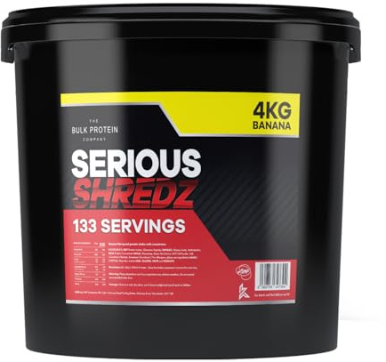 Serious Shredz Bulk Diet Whey Protein Powder 4kg Meal Replacement Shake | Diet Whey Protein, 133 Servings, L-Carnitine, Green Tea, Low Carb, Lean Muscle & Weight Management (Banana)