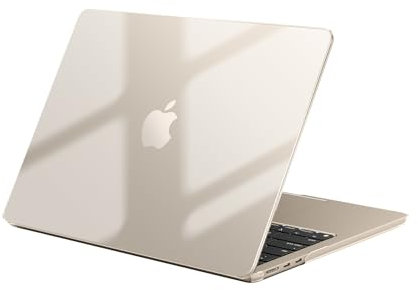 EooCoo Hülle Kompatibel mit MacBook Air M4 M3 M2 13 Zoll 2025 2024 2022 (A3240 A3113 A2681) mit Touch ID, Ultradünne Hartschale Schutzhülle Snap Case Transparent Cover für Mac 13.6 - Kristall Licht