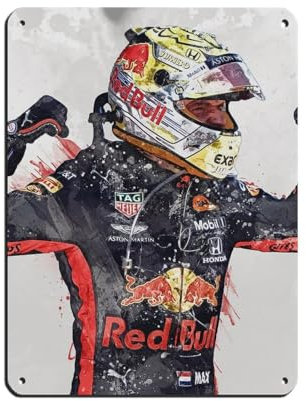 GJHTQLP Max Verstappen 1 Retro-Poster, Metall-Blechschild, schicke Kunst, Retro, Eisenmalerei, Bar, Menschen, Höhle, Café, Familie, Garage, Poster, Wanddekoration, 30 x 40 cm