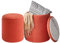 IBUYKE Teddy Samt Eitelkeit Hocker für Make-up, Satz von 2-runden Ottoman mit Lagerung, moderner gepolsterter Sitz Couchtisch, Multifunktionsfußstütze Hocker für Wohnzimmer, Orange WBD015J