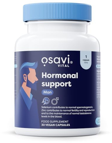 Osavi - Hormonal Support Man | Mit Tribulus, Ashwagandha KSM-66® & Zink - Natürliche Pflanzenextrakte & Spurenelemente für Männer - 30 vegane Kapseln