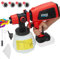 HVLP Cordless Paint Sprayer for Milwaukee M18 18V Battery, 4 Copper Nozzles, Electric Spray Paint Gun for Home Interior & Exterior, Fence Furniture Wall - Battery Not Included (Red)