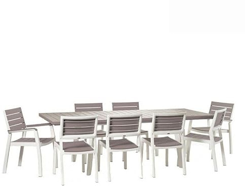 Keter TAVOLO IN RESINA ESTENSIBILE DA GIARDINO HARMONY 240 CM CON 6 SEDIE
